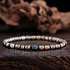 Natural Picture Jasper & Synthetic Non-magnetic Hematite Beads Stretch Bracelets for Men NY6374-2