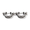 Braided 316 Surgical Stainless Steel Shield Barbell Hoop Earrings EJEW-Z050-58D-AS-1
