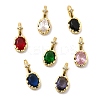 Brass Micro Pave Cubic Zirconia Pendants KK-D009-03G-1