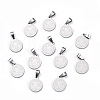 Non-Tarnish Flat Round with San Benito & Word 304 Stainless Steel Charms X-STAS-I036-03C-1