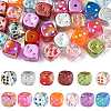 30Pcs 3 Styles UV Plating Transparent Acrylic Beads OACR-FS0002-60-1