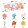 24Pcs 6 Styles Opaque Resin Flowers Cabochons RESI-FS0002-16-4