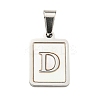 304 Stainless Steel Pave Natural White Shell Pendants STAS-S130-03P-D-1