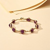Healing Power Natural Amethyst Beaded Bracelets for Men Women X1-BJEW-TA00012-03-2