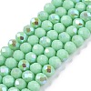 Electroplate Opaque Solid Color Glass Beads Strands EGLA-A044-P4mm-L14-1