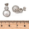 Brass Micro Pave Cubic Zirconia Stud Earrings CU-CBABA66-08P-5