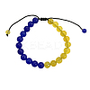 Round Natural Agate Braided Bead Bracelets GUQI-PW0001-092A-1