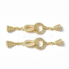 Brass Crystal Rhinestone Fold Over Clasps KK-P223-26G-2