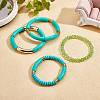 4Pcs 4 Style Acrylic Chunky Curved Tube Stretch Bracelet Sets BJEW-SW00074-07-2