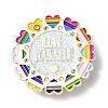 Rainbow Color Pride Heart Enamel Pin with Rhinestone JEWB-E019-03LG-1