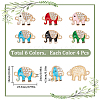24Pcs 6 Colors Alloy Crystal Rhinestone Connector Charms ALRI-SC0001-40-2