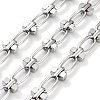 Tarnish Resistant 304 Stainless Steel Oval & Dumbbell Link Chain Unwelded X-STAS-B060-02P-1