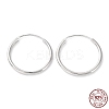 Rhodium Plated 925 Sterling Silver Huggie Hoop Earrings EJEW-K258-02C-P-1