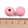 Christmas Printed Schima Wood European Beads WOOD-I015-01A-2