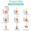 American Flag Style Pendant Stitch Markers HJEW-AB00344-2