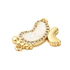 Rack Plating Brass Micro Pave Clear Cubic Zirconia Footprint Links Connector Charms KK-K385-111G-2