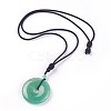 Adjustable Natural Green Aventurine Pendant Necklaces NJEW-A125-C02-1