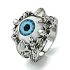 Evil Eye Alloy Acrylic Adjustable Rings RJEW-K275-51AS-01-1