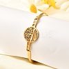 201 Stainless Steel Flat Round Link Bangles for Women LS-BJEW-R014-01G-01-1