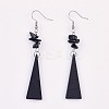 Pear Wood Dangle Earring EJEW-JE03156-03-1