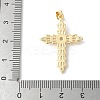 Brass Micro Pave Cubic Zirconia Cross Pendants ZIRC-I071-04G-02-3