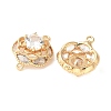 Flower Brass Connector Charms KK-A253-04G-2