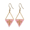 Handmade Glass Seed Beads Rhombus Dangle Earrings EJEW-MZ00542-04-2