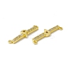 Rack Plating Brass Micro Pave Clear Cubic Zirconia Connector Charms KK-C007-37G-P-3