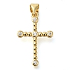 Brass Pave Clear Cubic Zirconia Pendants KK-M101-05G-06-1