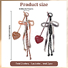 2Pcs 2 Colors Bowknot Polyester Pendant Decoration HJEW-GF0001-60-2