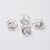Brass Hollow Polygon Beads KK-M092-D-P-2