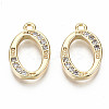 Brass Micro Pave Clear Cubic Zirconia Pendants X-KK-S360-053O-NF-2