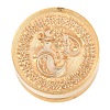 Golden Tone Round Wax Seal Brass Stamp Heads AJEW-S087-02G-10-2