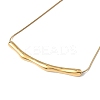 Ion Plating(IP) 304 Stainless Steel Round Snake Chain Textured Bar Pendant Necklaces for Women NJEW-K276-15G-1-2