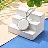 201 Stainless Steel Rhinestone Pendant Necklaces for Women NJEW-U021-08P-1