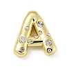 Brass Micro Pave Clear Cubic Zirconia Pendants KK-E093-04G-A-1