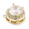 Brass Micro Pave Clear Cubic Zirconia Pendants ZIRC-L104-004G-2