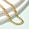 304 Stainless Steel Cuban Link Chain Necklaces NJEW-S442-01G-3