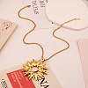 Vintage 304 Stainless Steel Sunflower Pendant Necklaces for Women KZ0138-2-2