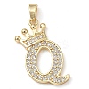 Rack Plating Brass Micro Pave Cubic Zirconia Pendants KK-D535-01Q-RS-1