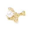 Brass Cubic Zirconia Pendants KK-L253-01G-2