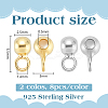 16Pcs 2 Colors 925 Sterling Silver Tube Bails STER-BC0003-75-2