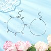 2Pcs 2 Styles 304 Stainless Steel Cable Chain Paperclip Chain Charm Double Layer Anklets for Women AJEW-AN00740-03-1