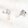 Brass Enamel Stud Dangle Earrings KK-CBAB173-02A-P-3