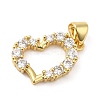 Rack Plating Brass Micro Pave Clear Cubic Zirconia Pendants KK-Q784-15G-1