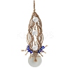 Flat Round with Evil Eye Glass Pendant Decorations EVIL-PW0002-18A-01-3