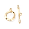 Brass Micro Pave Clear Cubic Zirconia Toggle Clasps KK-P234-81G-2