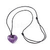 Natural Amethyst Pendant Necklaces NJEW-K268-01B-2