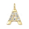 Brass Micro Pave Clear Cubic Zirconia Pendants KK-I476-01G-2