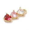 Brass Cubic Zirconia Pendants LS-KK-G499-07G-01-2